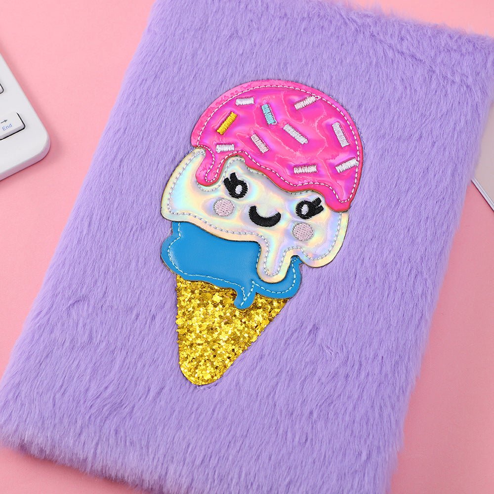 Wholesale Cartoon Ice Cream Stuffed Notebook Diary Children' s Handmade DIY